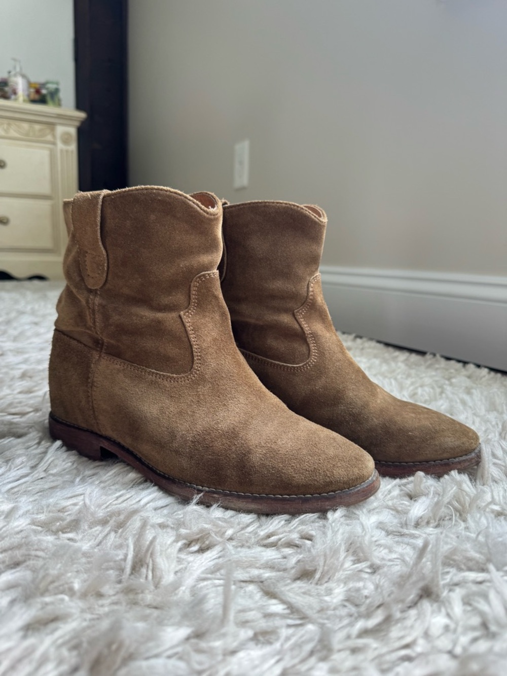 Isabel Marant Tan Suede Ankle Boots - Picture 5 of 8